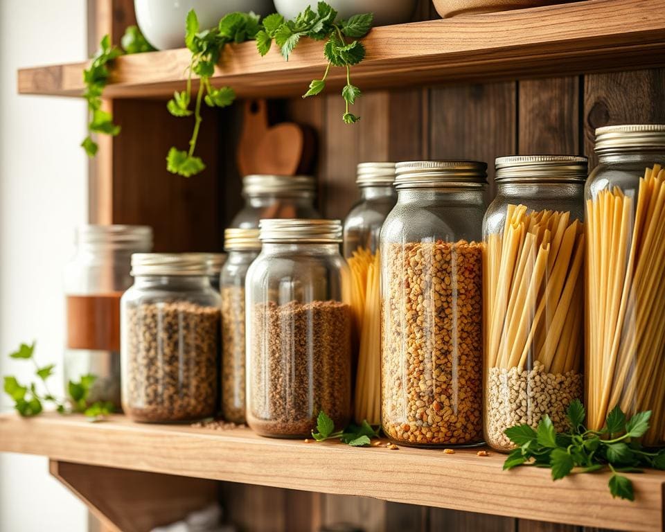 Glazen potten voor een stijlvolle opbergruimte in de keuken