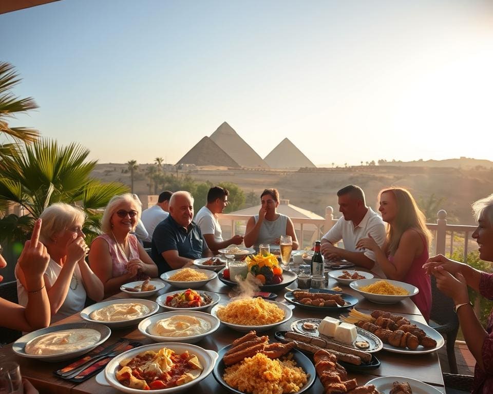 Welke gerechten proef je bij lunch in Gizeh?