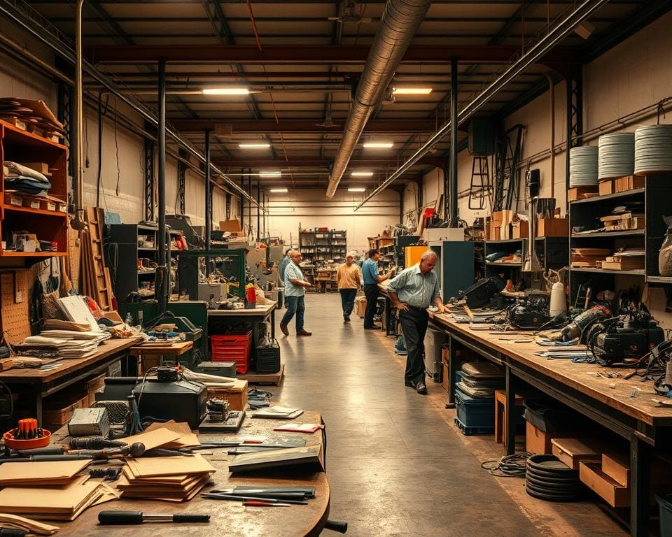 Hoe organiseer je het werkproces in een drukke werkplaats?