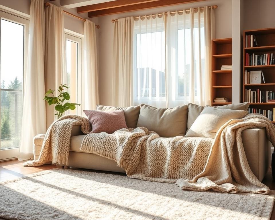 Hoe gebruik je textiel om ruimtes te verzachten?