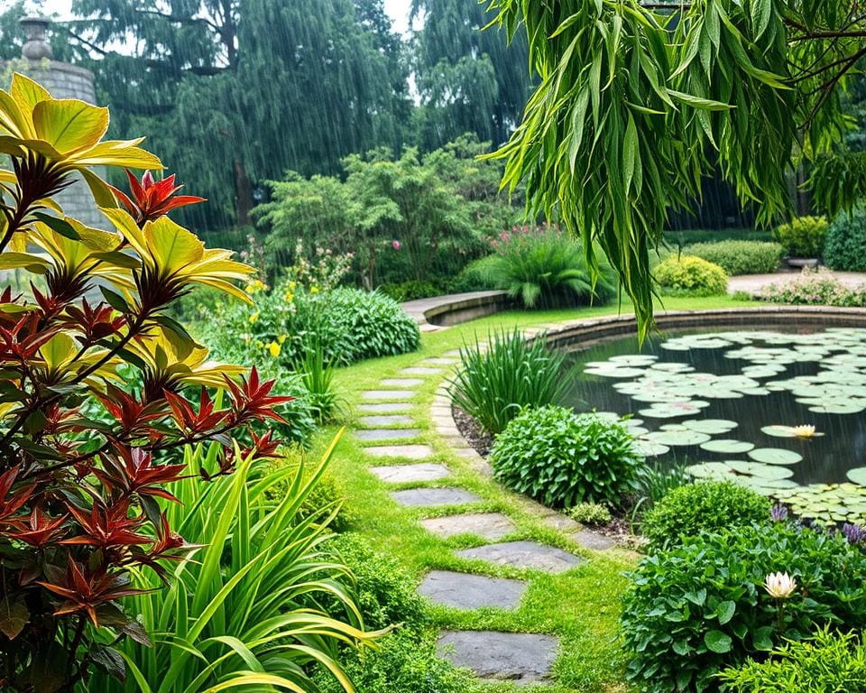 Hoe ziet een tuin eruit die is ontworpen voor regen?
