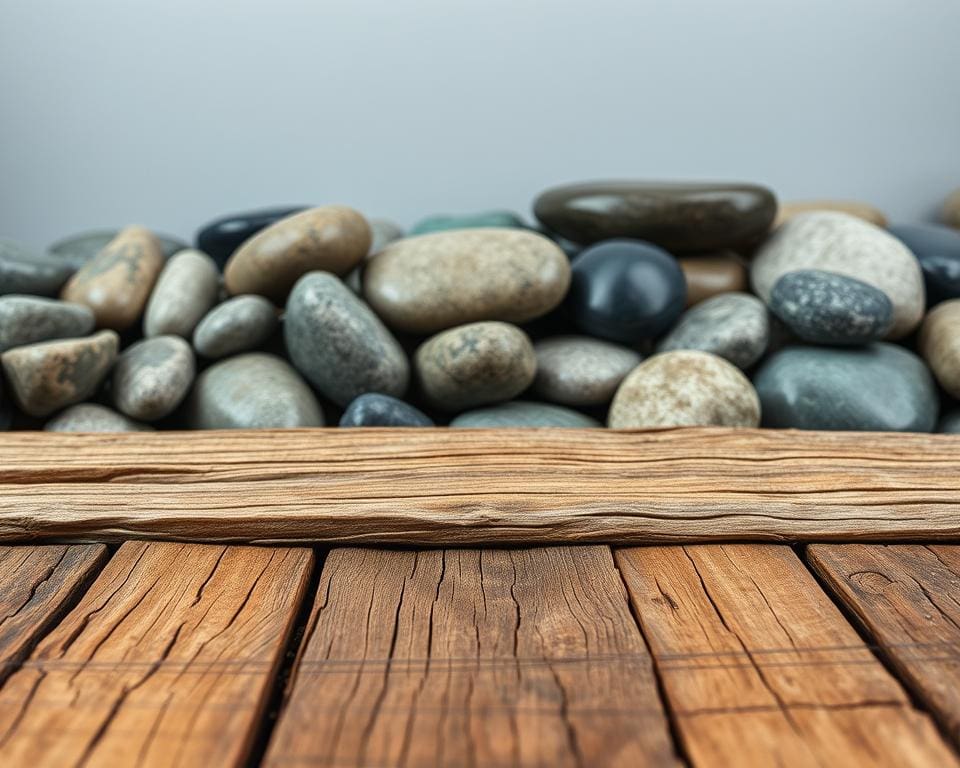 Op welke manier breng je contrast in natuurlijke materialen?