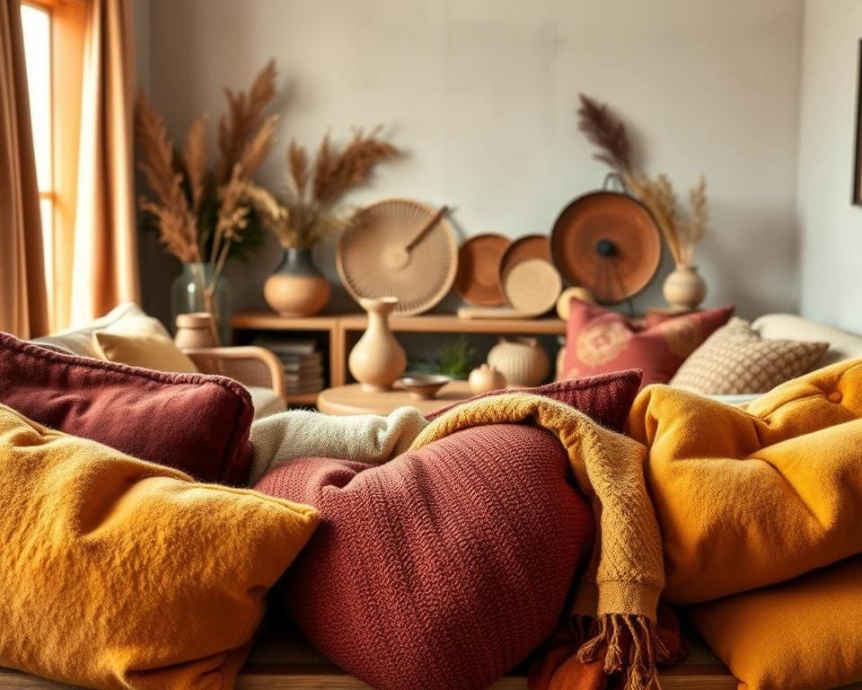 Welke stoffen passen bij een warme woonstijl?