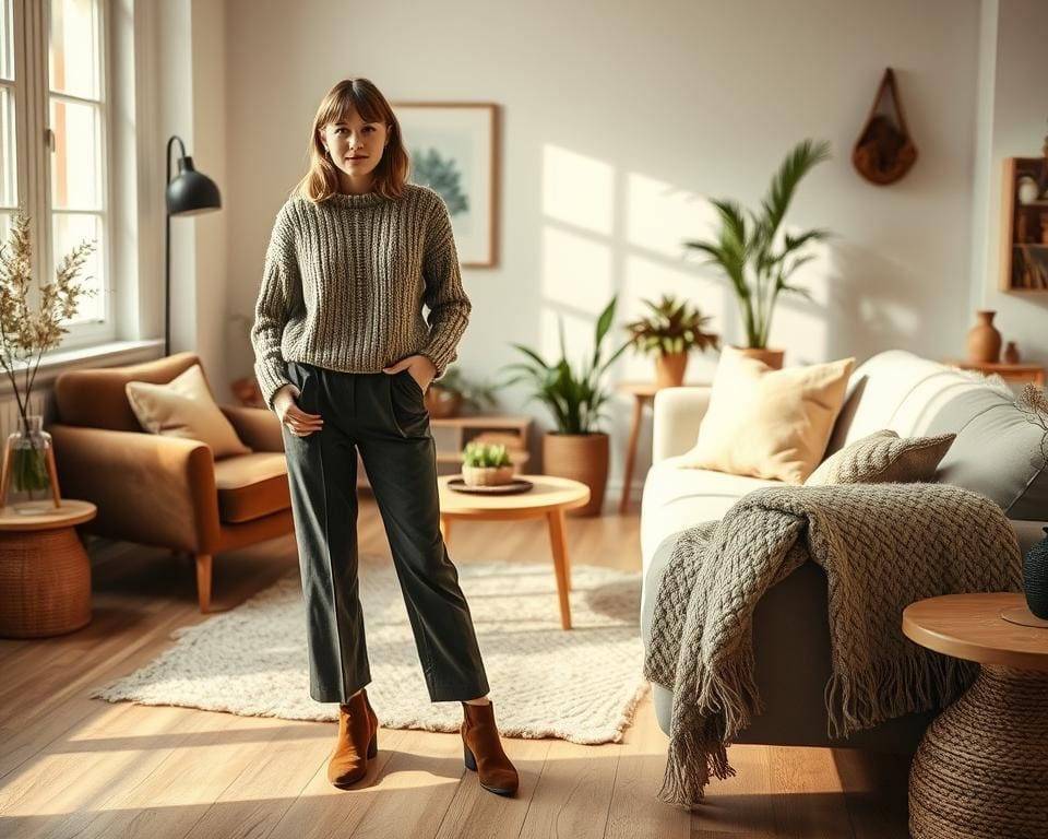 Warme mode-outfits voor binnen