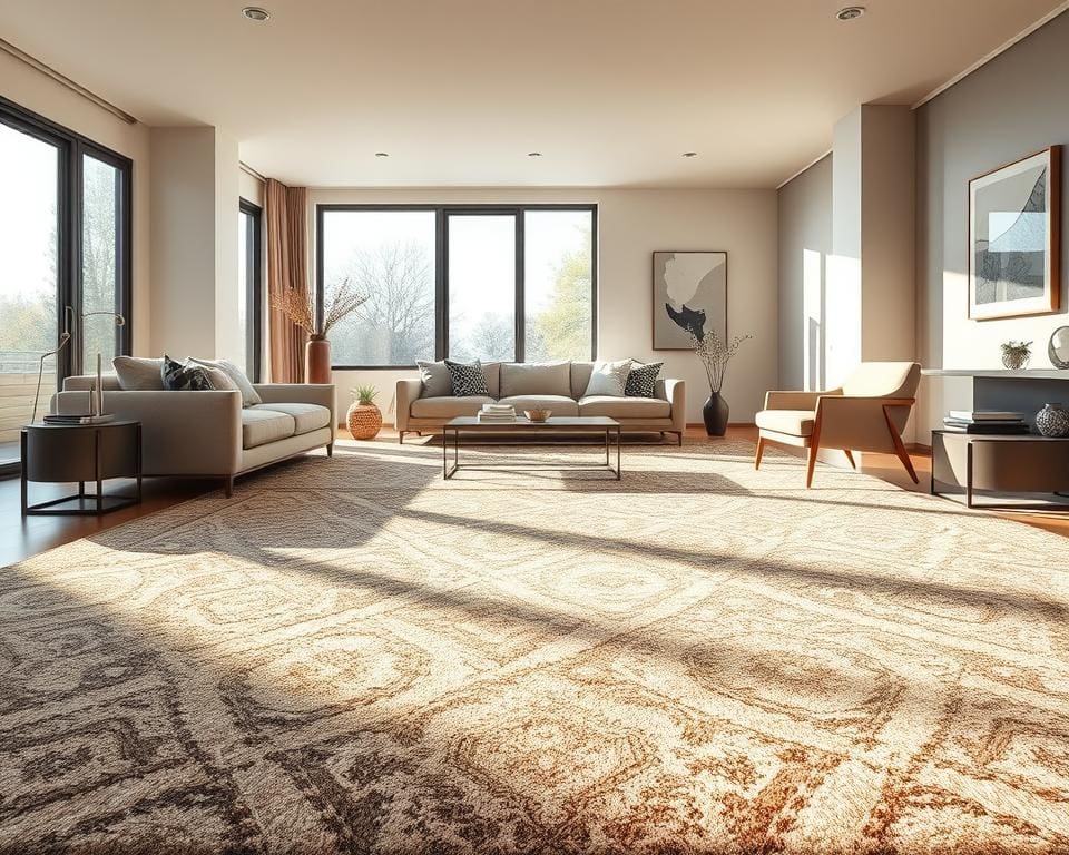 Hoe kies je een vloerkleed voor grote ruimtes?