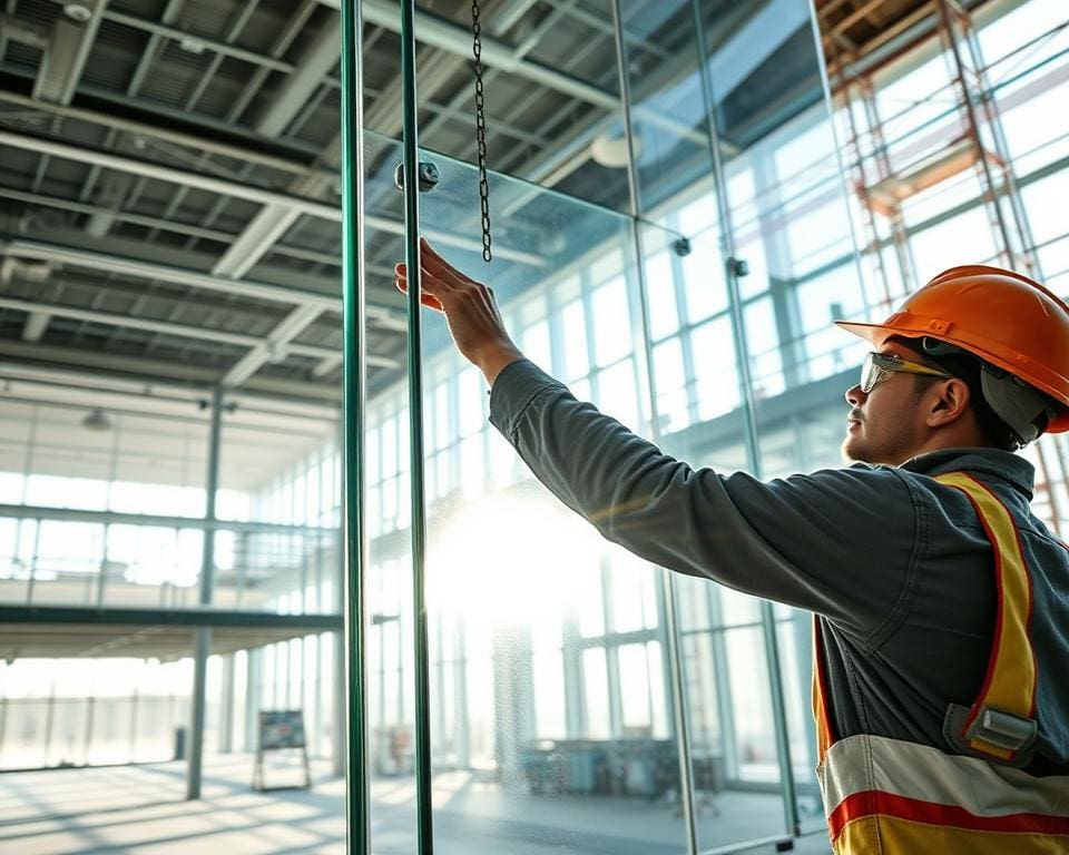 Wat doet een glaszetter bij grote glaspartijen?