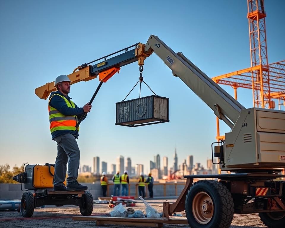 precisiewerk met compacte hijskraan